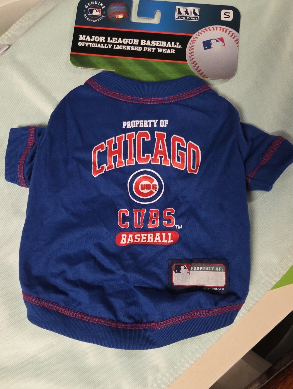 MLB Chicago Cubs Royal Blue Pet Tee with Red & White Trim